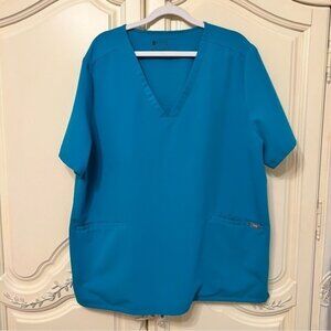 FIGS Women’s Casma Three Pocket Scrub Scrub Top in Limited Edition Teal Size XL